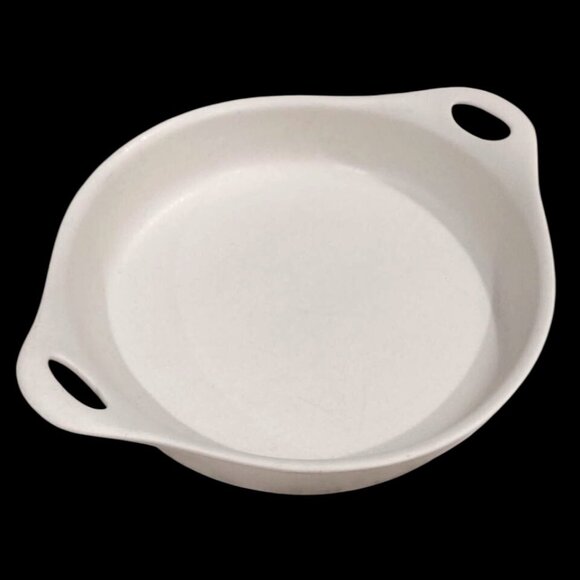 Corningware Creations Stoneware 10" Khaki Beige Round Baking Dish w/ Handles - Picture 2 of 6